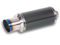 Vibrant TPV Carbon Fiber Universal Muffler with Angle Cut Titanium tip, 2.5 inlet